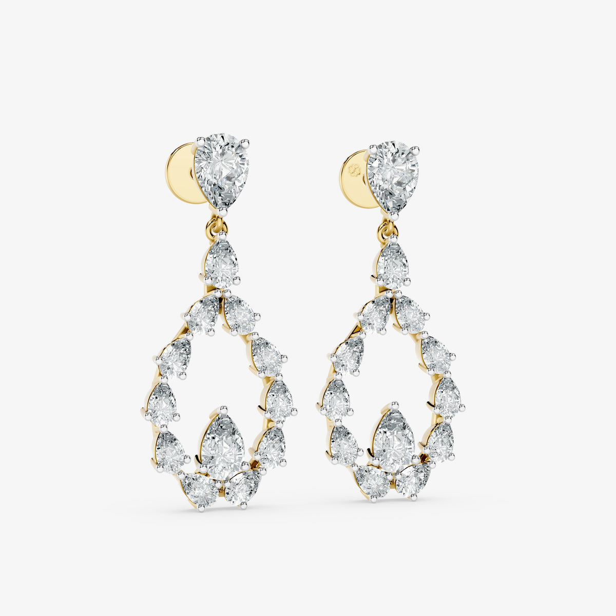 Pear Cascade Diamond Drop Earrings