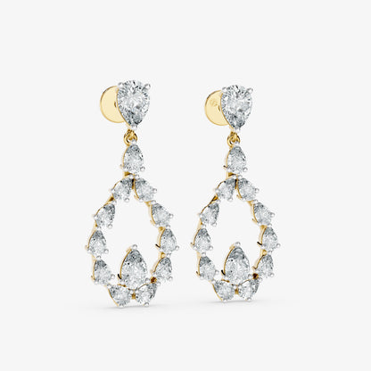 Pear Cascade Diamond Drop Earrings
