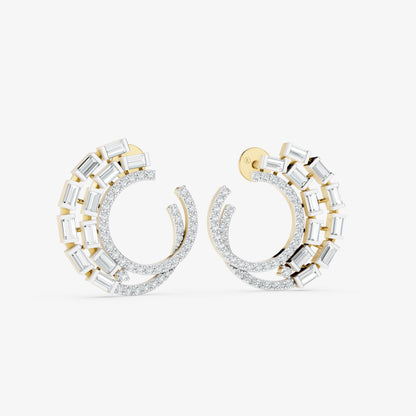 Eclipse Arc Diamond Stud Earrings