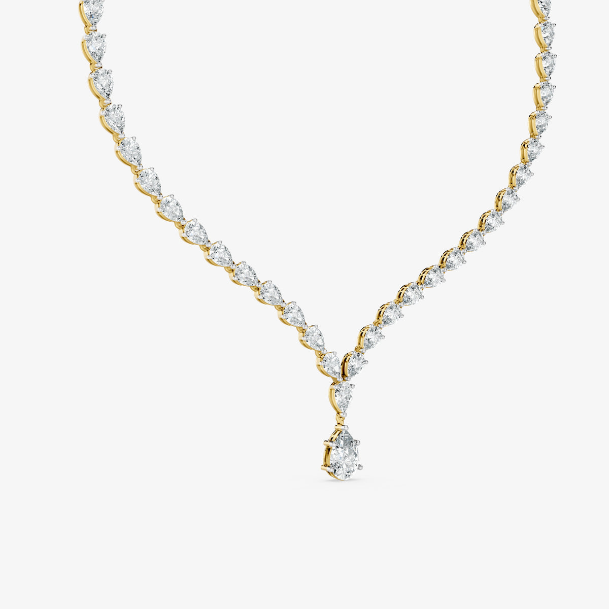 Minimalist Pear Diamond Lariat Necklace
