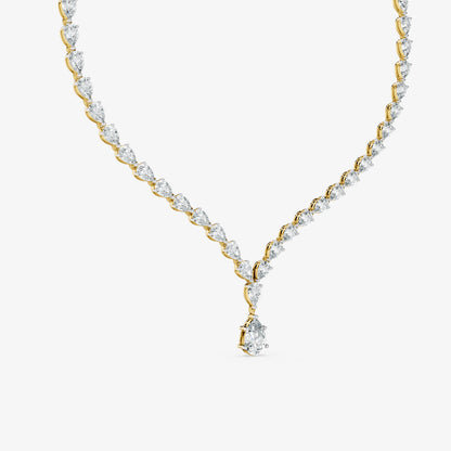 Minimalist Pear Diamond Lariat Necklace