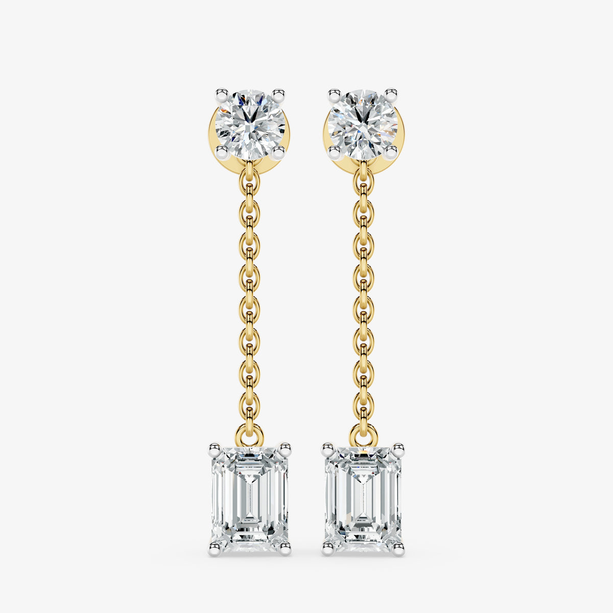 Lustre Link Diamond Drop Earrings