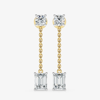 Lustre Link Diamond Drop Earrings