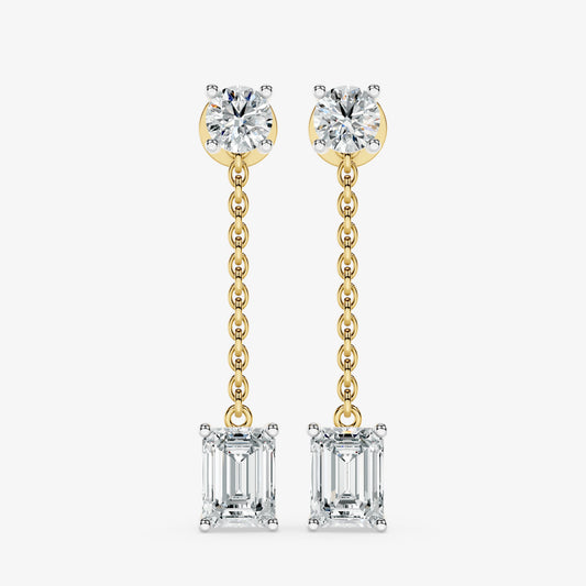 Lustre Link Diamond Drop Earrings
