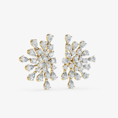 Diamond Floral Cluster Earring