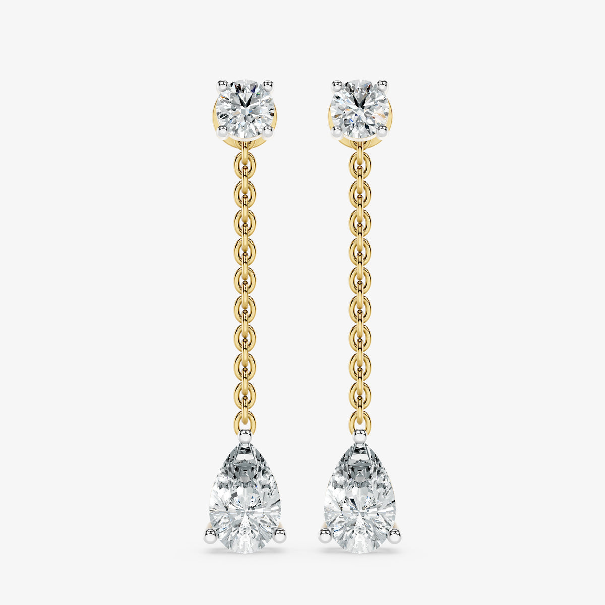 Draped pear Diamond Drop Earrings