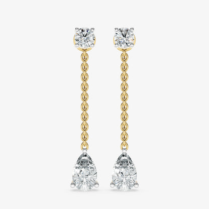 Draped pear Diamond Drop Earrings