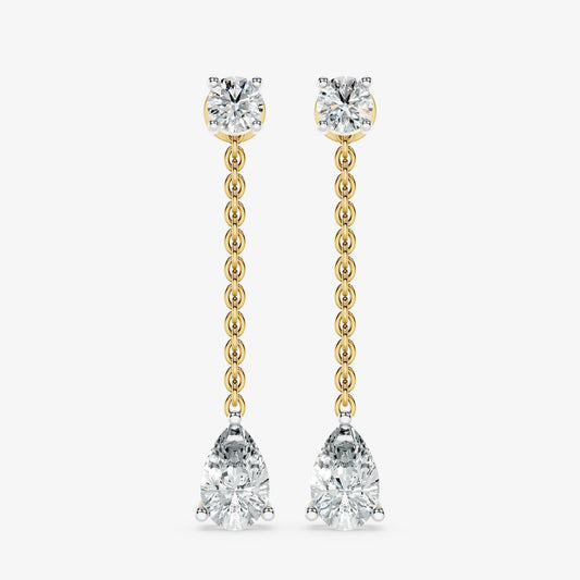 Draped pear Diamond Drop Earrings