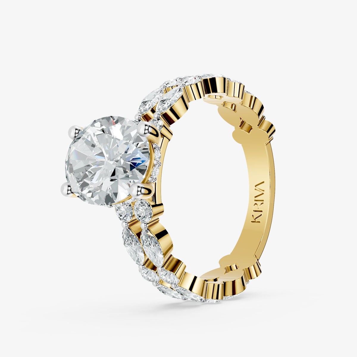 Antique Flourish Solitaire Diamond Ring