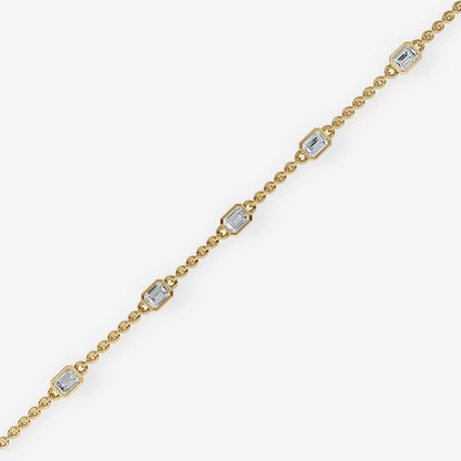Baguette Gold Chain Bracelet