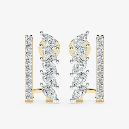 Marquise Vine Diamond Huggie Ring