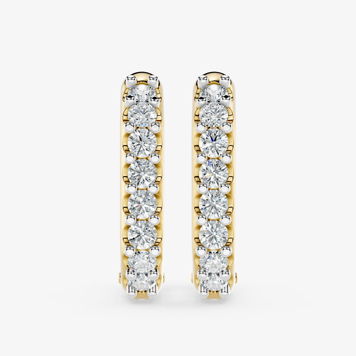 Elongated Round Diamond Hoop Earring