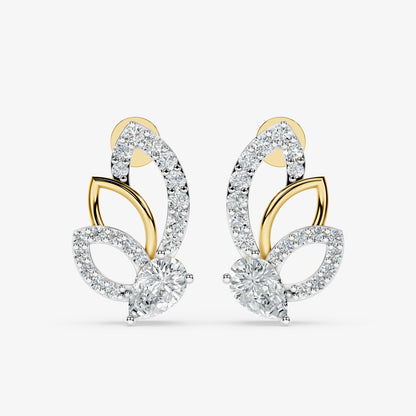 Monarch Wing Diamond Stud Earrings