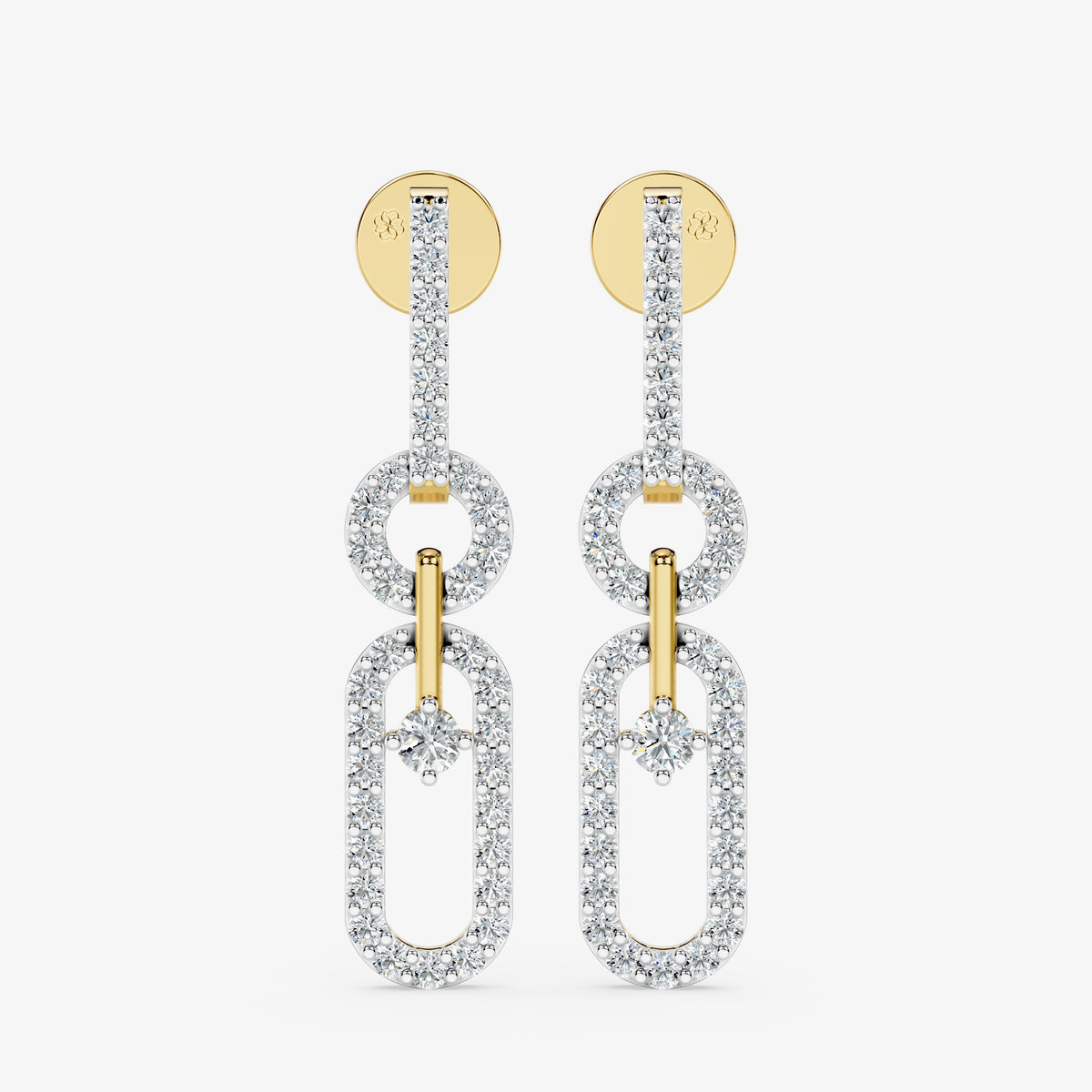 Elara Link Diamond Drop Earrings
