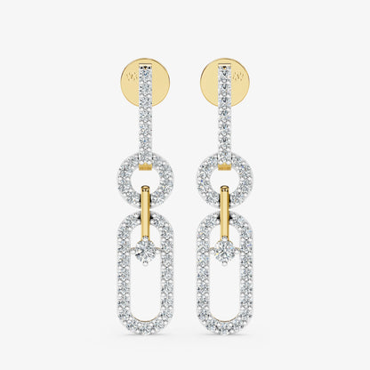 Elara Link Diamond Drop Earrings