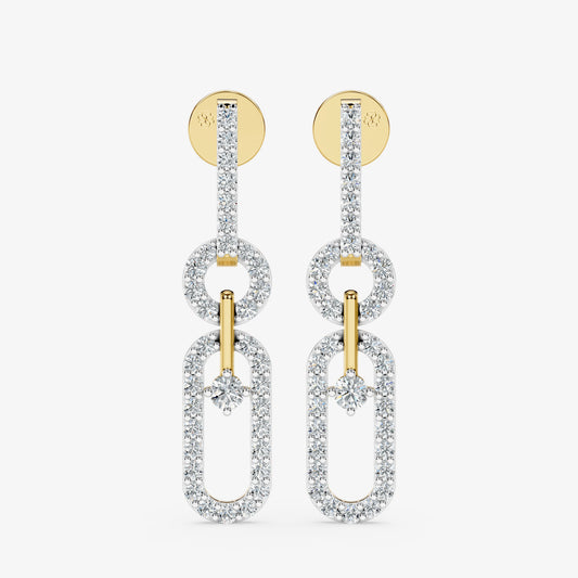 Elara Link Diamond Drop Earrings