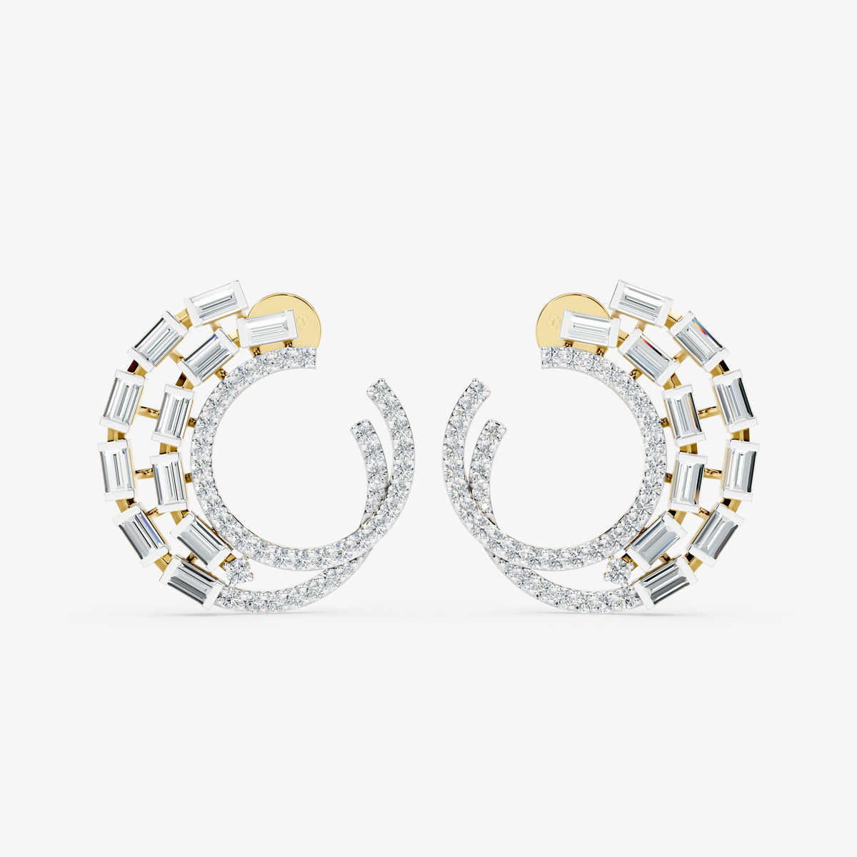 Eclipse Arc Diamond Stud Earrings