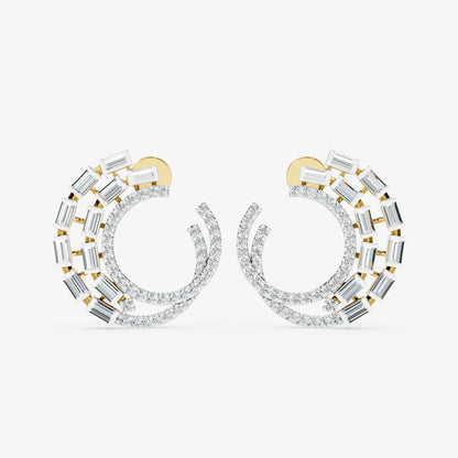 Eclipse Arc Diamond Stud Earrings