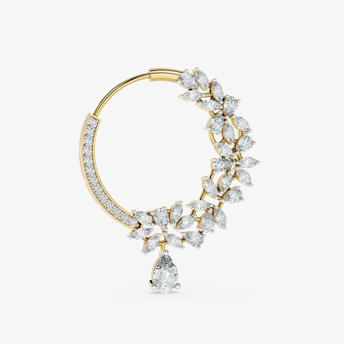 Floral Cascade Diamond Nose Ring