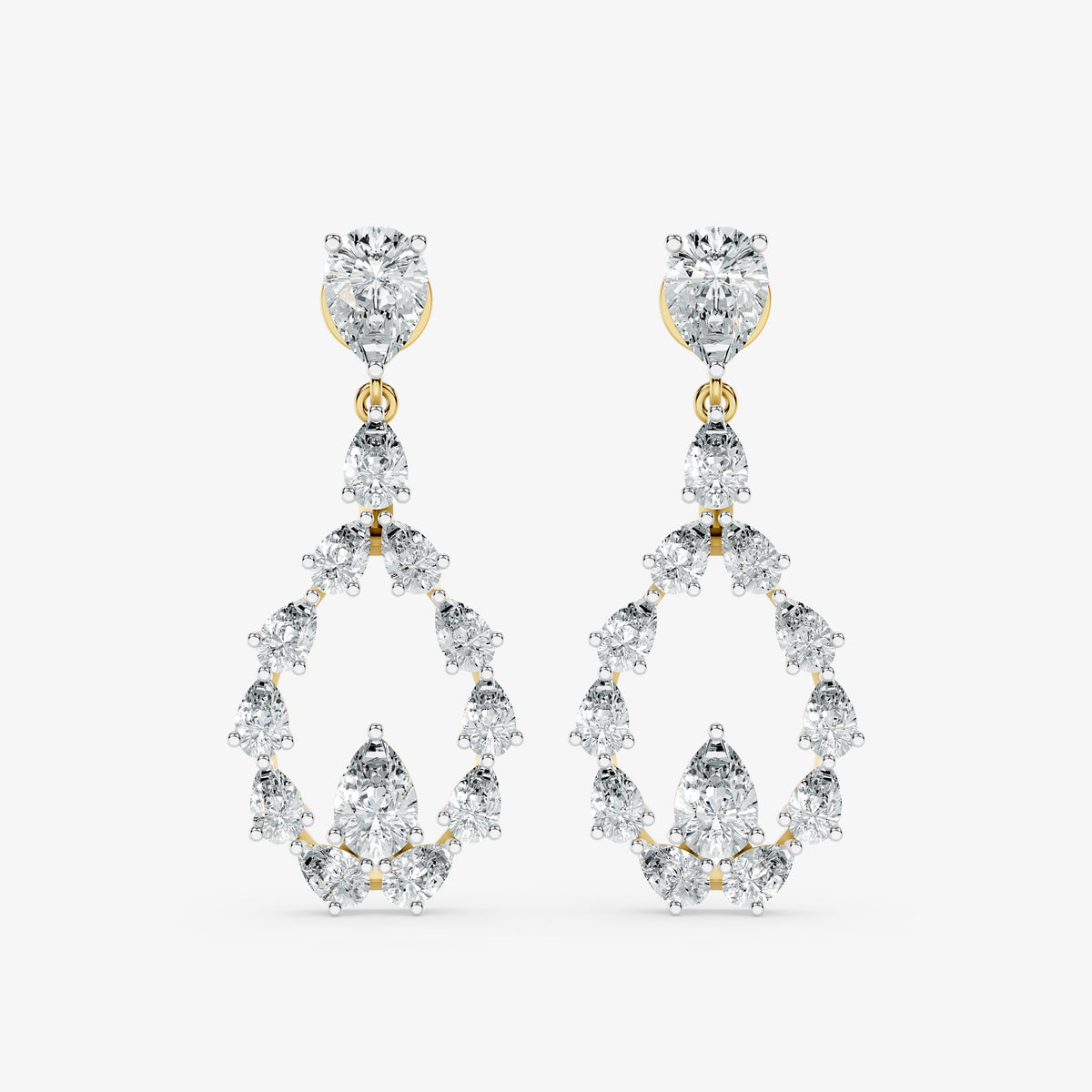 Pear Cascade Diamond Drop Earrings