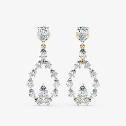 Pear Cascade Diamond Drop Earrings