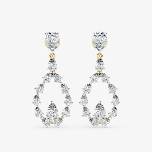 Pear Cascade Diamond Drop Earrings