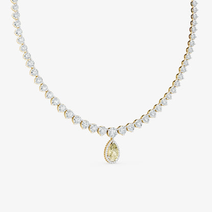 Convertible Graduated Diamond Riviera & Emerald Drop Necklace