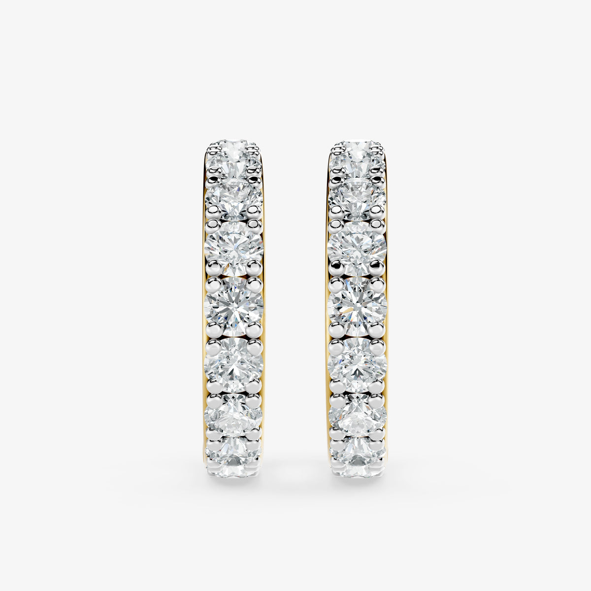 Round Diamond Hoop Earring
