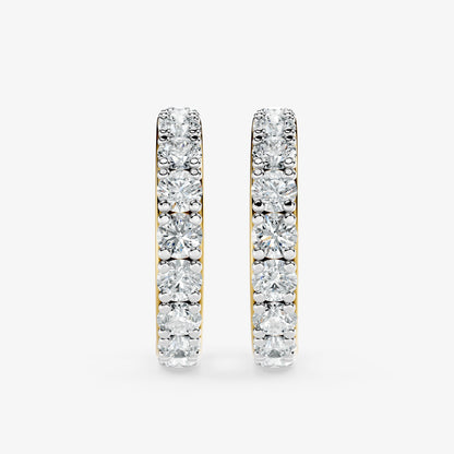 Round Diamond Hoop Earring