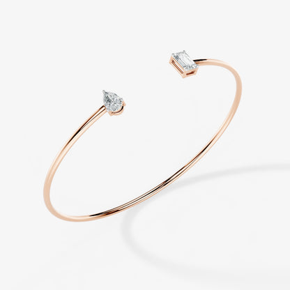 Toi et Moi Diamond Open Cuff Bracelet