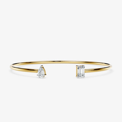 Toi et Moi Diamond Open Cuff Bracelet