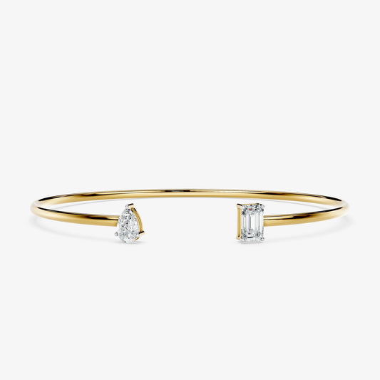 Toi et Moi Diamond Open Cuff Bracelet