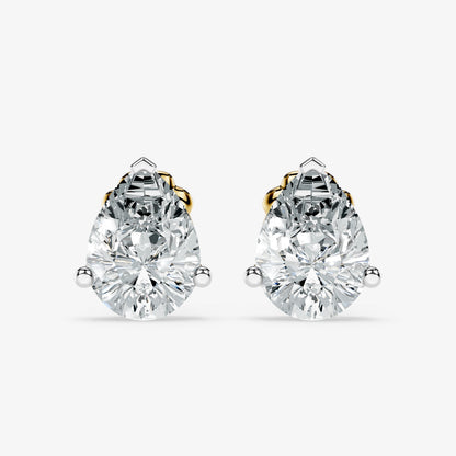 Classic pear solitaire studs