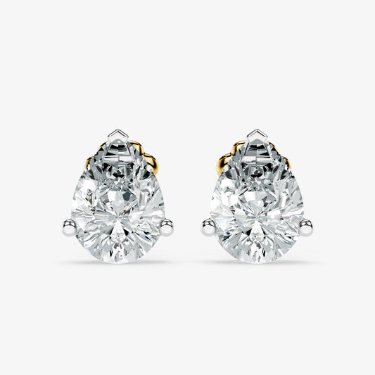 Classic pear solitaire studs