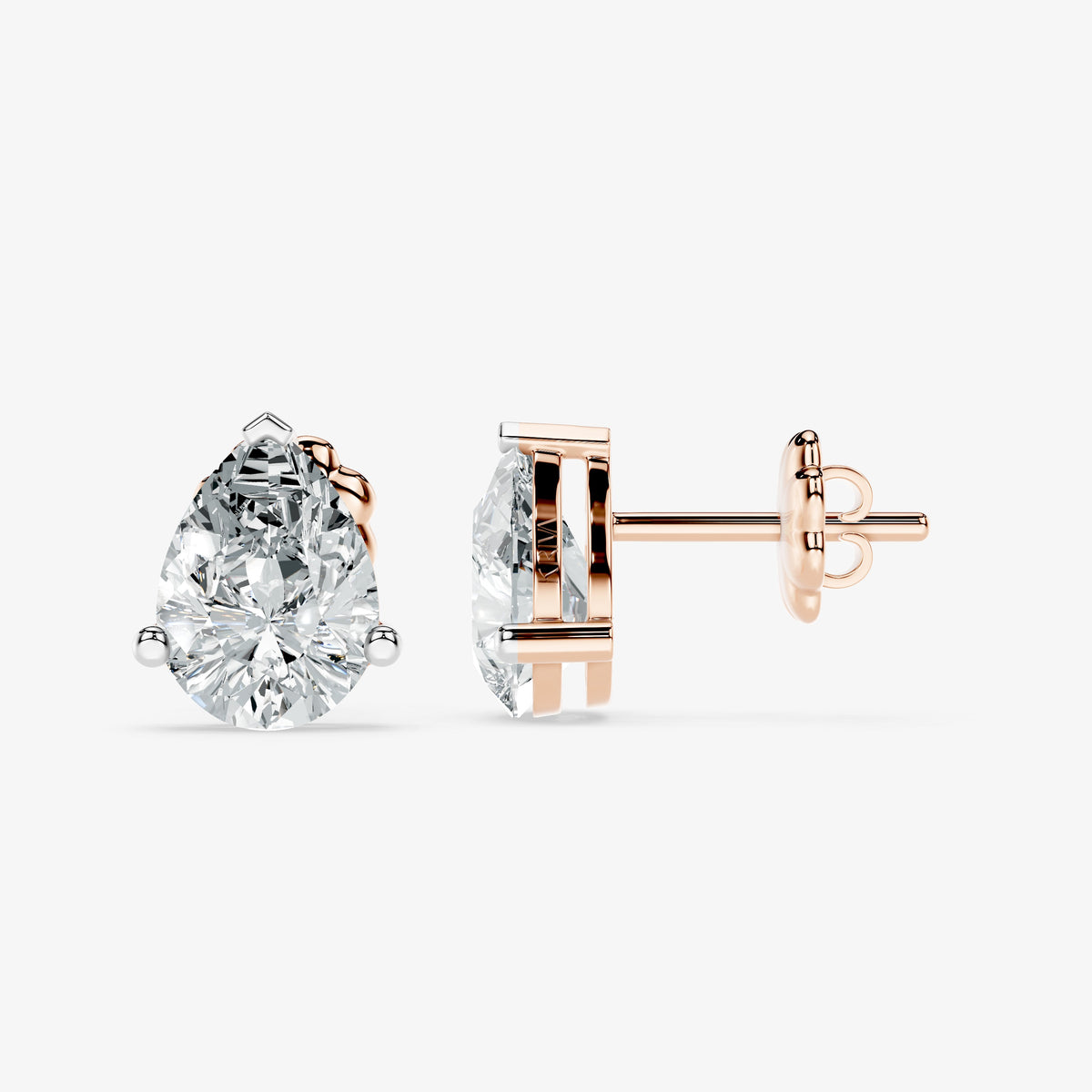 Classic pear solitaire studs