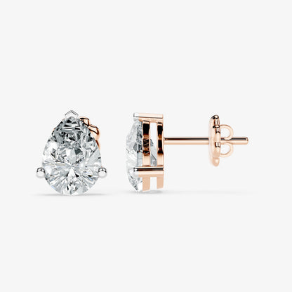 Classic pear solitaire studs