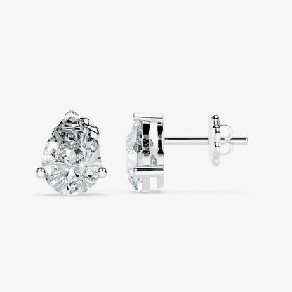 Classic pear solitaire studs