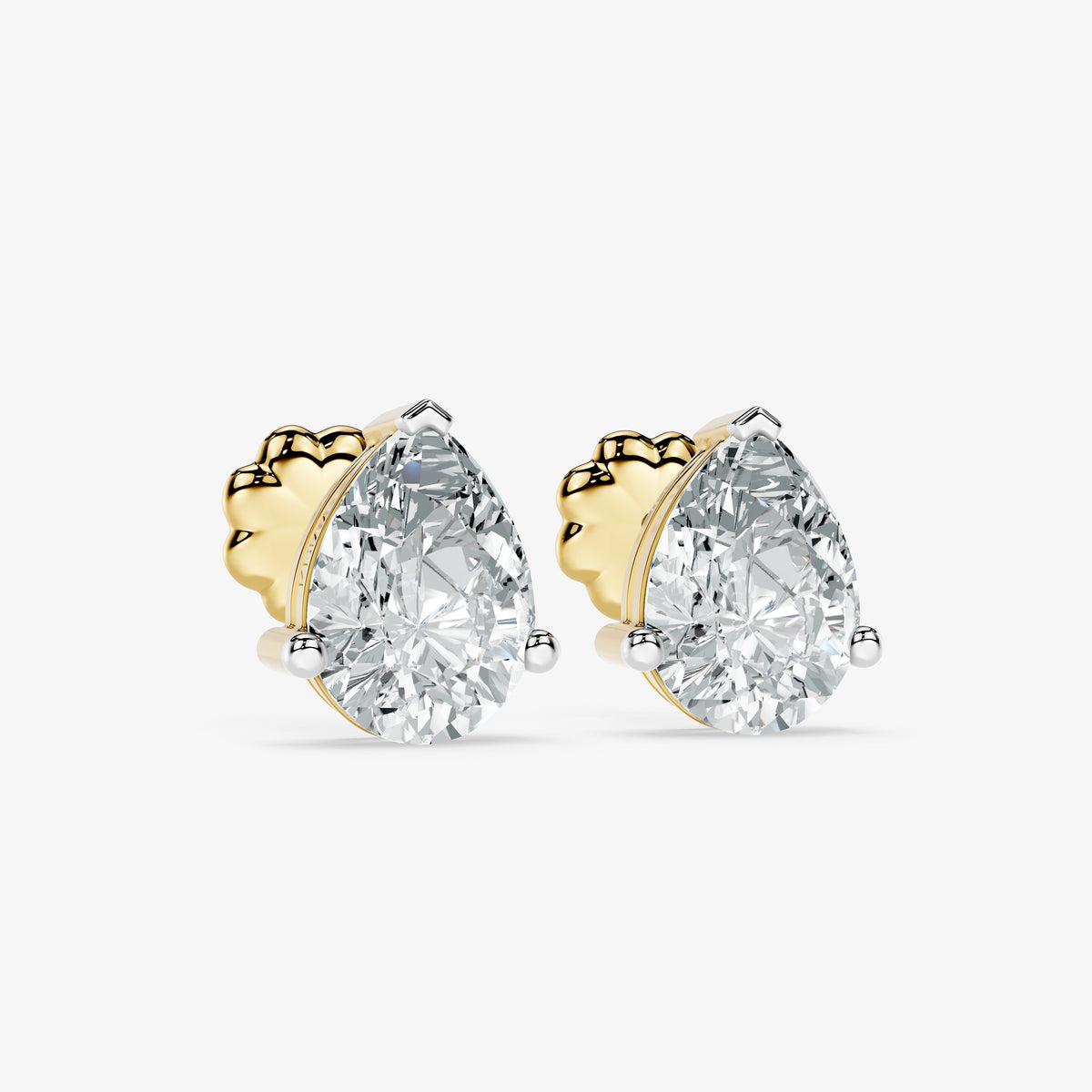 Classic pear solitaire studs