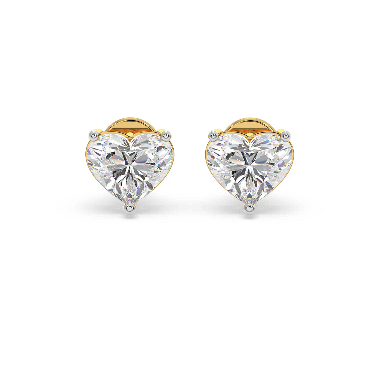 Classic heart solitaire studs