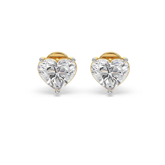 Classic heart solitaire studs