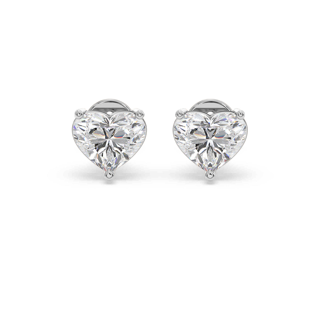 Classic heart solitaire studs