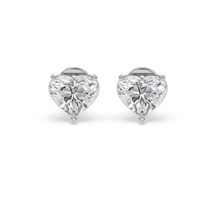 Classic heart solitaire studs