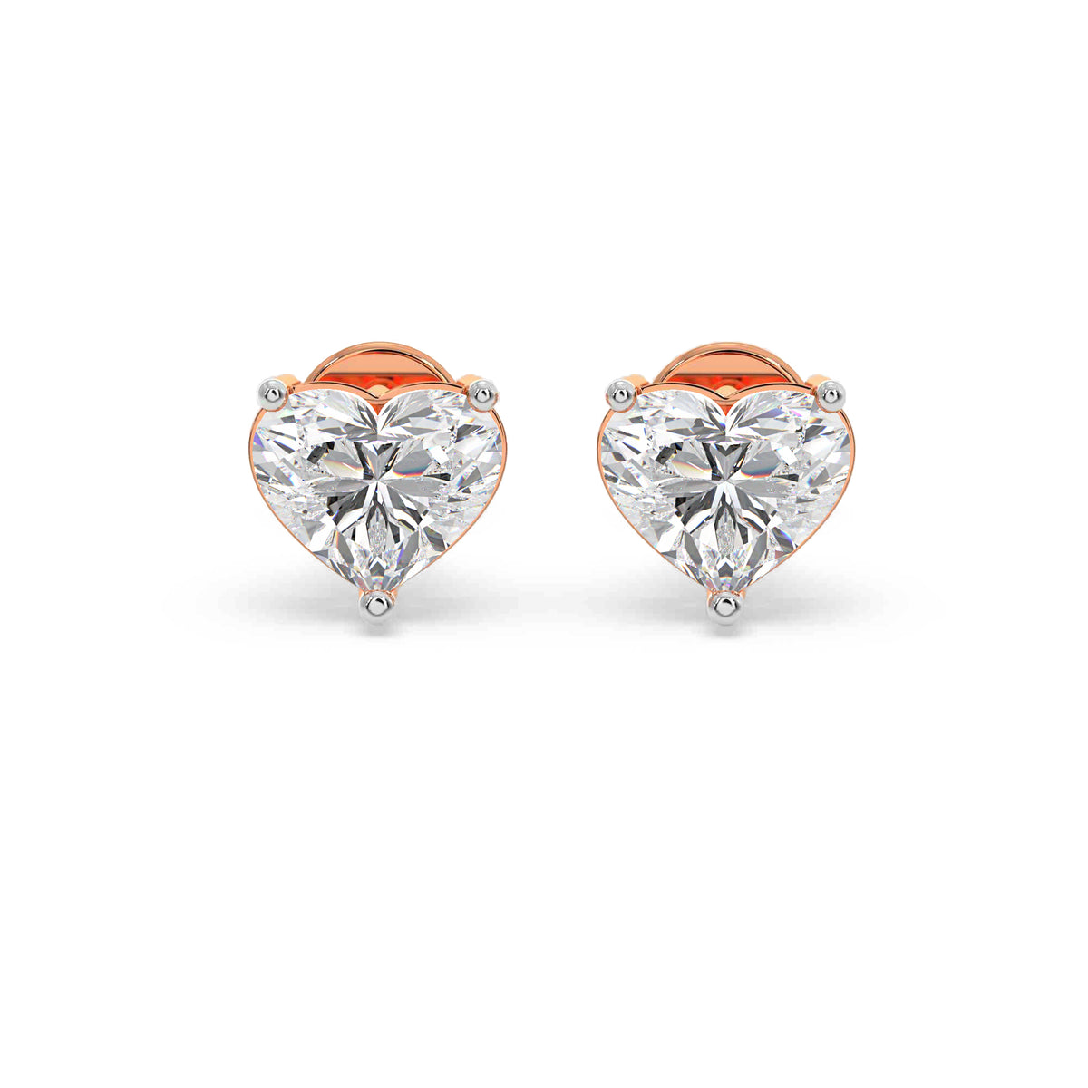Classic heart solitaire studs