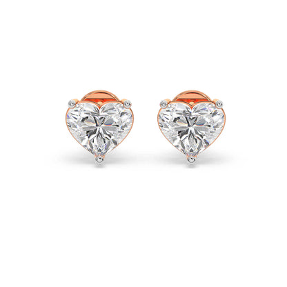 Classic heart solitaire studs