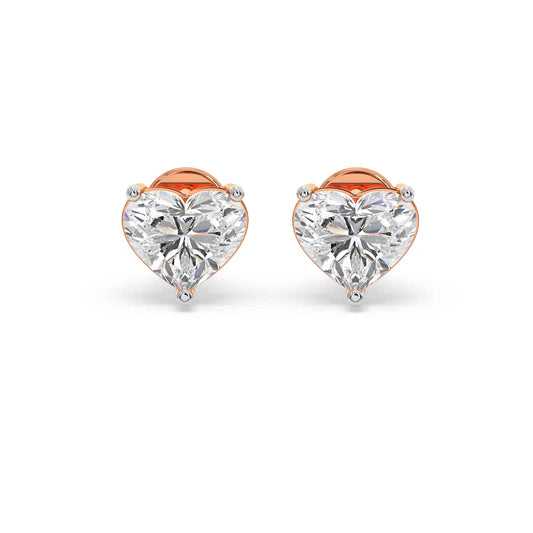 Classic heart solitaire studs