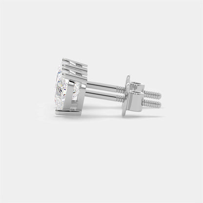 Classic heart solitaire studs
