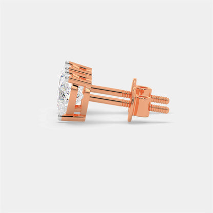 Classic heart solitaire studs