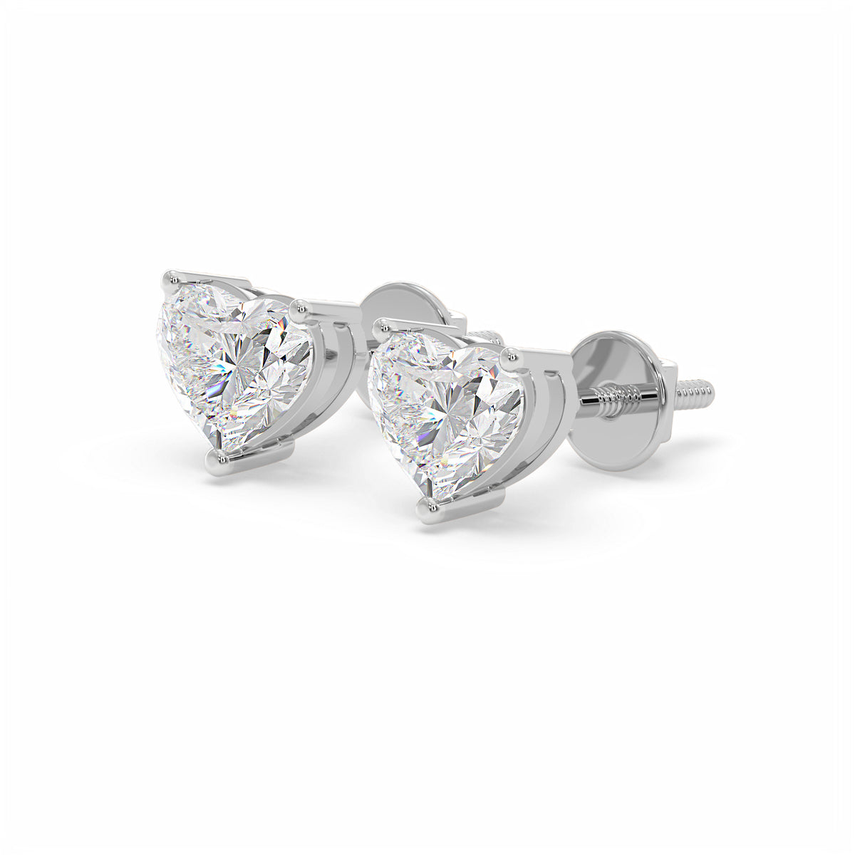 Classic heart solitaire studs