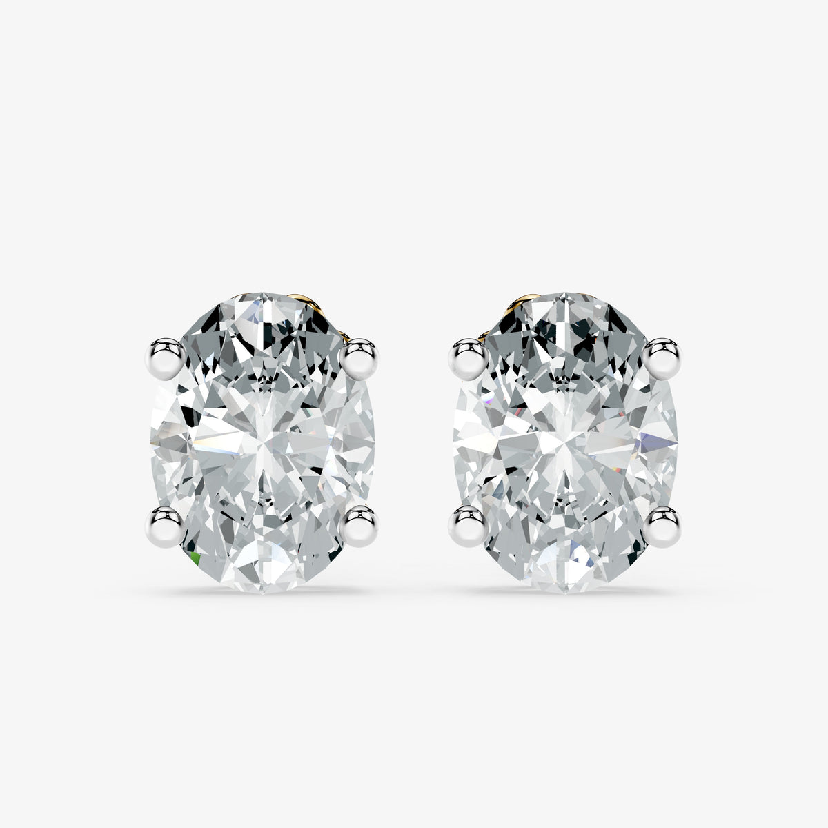 Classic oval solitaire studs