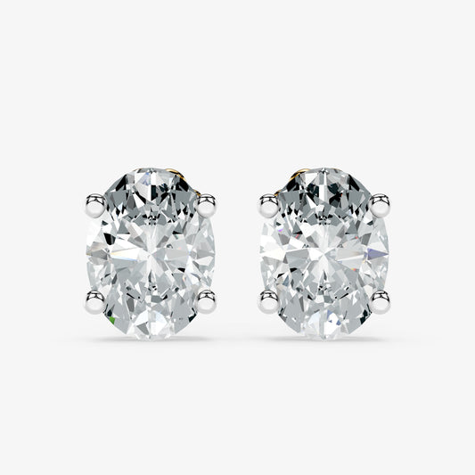 Classic oval solitaire studs